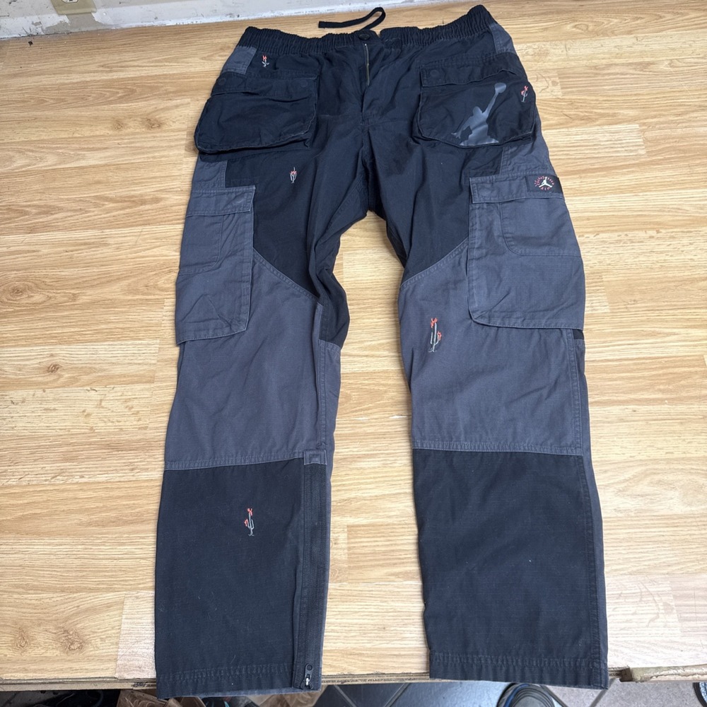 Jordan x Cactus Jack Travis Scott Cargo Pants Size Large Black And Gray